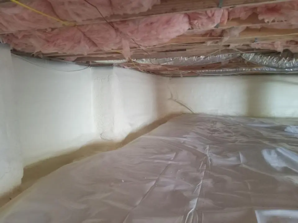 Crawl space encapsulation with closed-cell spray foam for Attic Insulation in Blaine